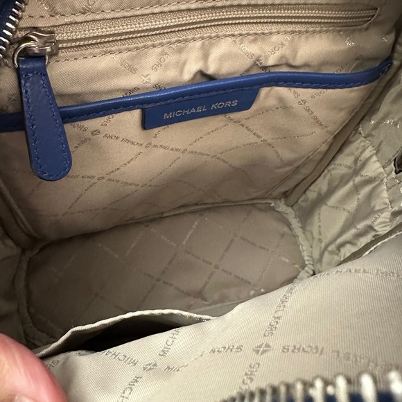 Michael Kors Abbey‎ Quilted Leather Zip Backpack Cobalt Blue Medium - Picture 8 of 10